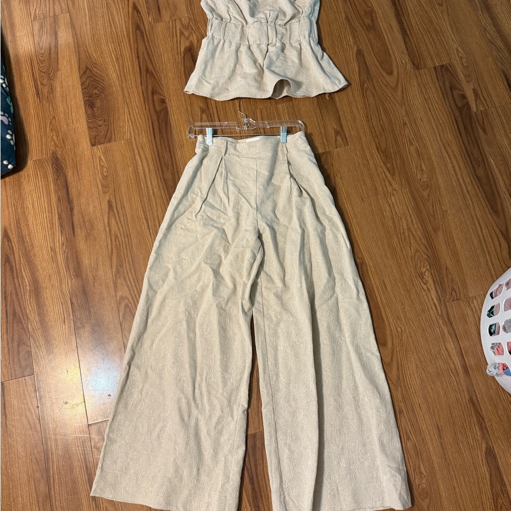 Lena Cream Wide Leg Jumpsuit